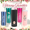 XMAS Year End Collection Skinny Tumbler Insulated Double Wall Leak Proof Cap Christmas Gift