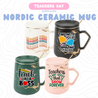 TDC Nordic Style Mug Ceramic Lid Stirrer Teacher's Day Gift