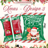 XMAS Christmas Paper Chip Bag Goodies Bag Party Gift