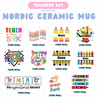TDC Nordic Style Mug Ceramic Lid Stirrer Teacher's Day Gift