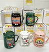 TDC Nordic Style Mug Ceramic Lid Stirrer Teacher's Day Gift