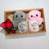 Cute Package Mr & Mrs Couple Mug w Reversible Octopus Soft Toy Wedding Gift Anniversary Gift Set