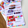 HCD SET OF 4s Chocolate Message Gift Card Twix Mars Skittles Snickers Smarties