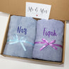 Couple Wedding Anniversary Bath Towel Gift Box Customised Embroidery Personalized Towels