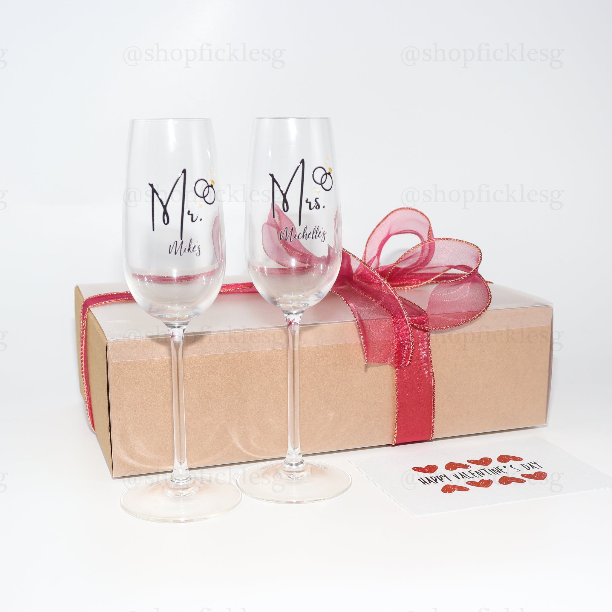 Wedding Champagne Flute - Mr and Mrs Champagne Flute With Gold Rim - W –  Klikel